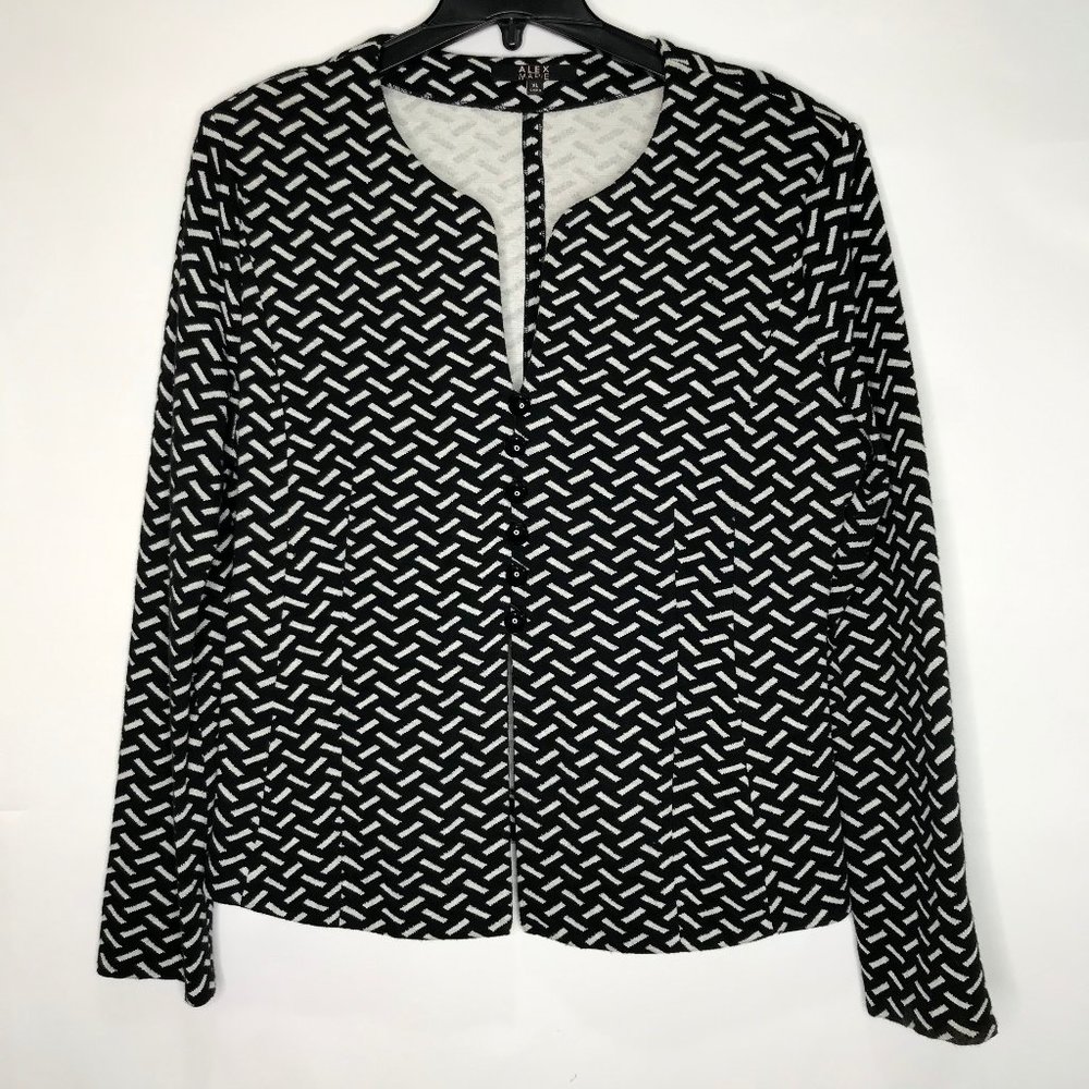Alex Marie Cardigan Cotton Blend Black & White